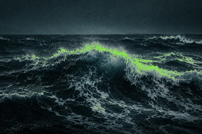 Onda do mar com crista verde, ilustrando a Black Friday